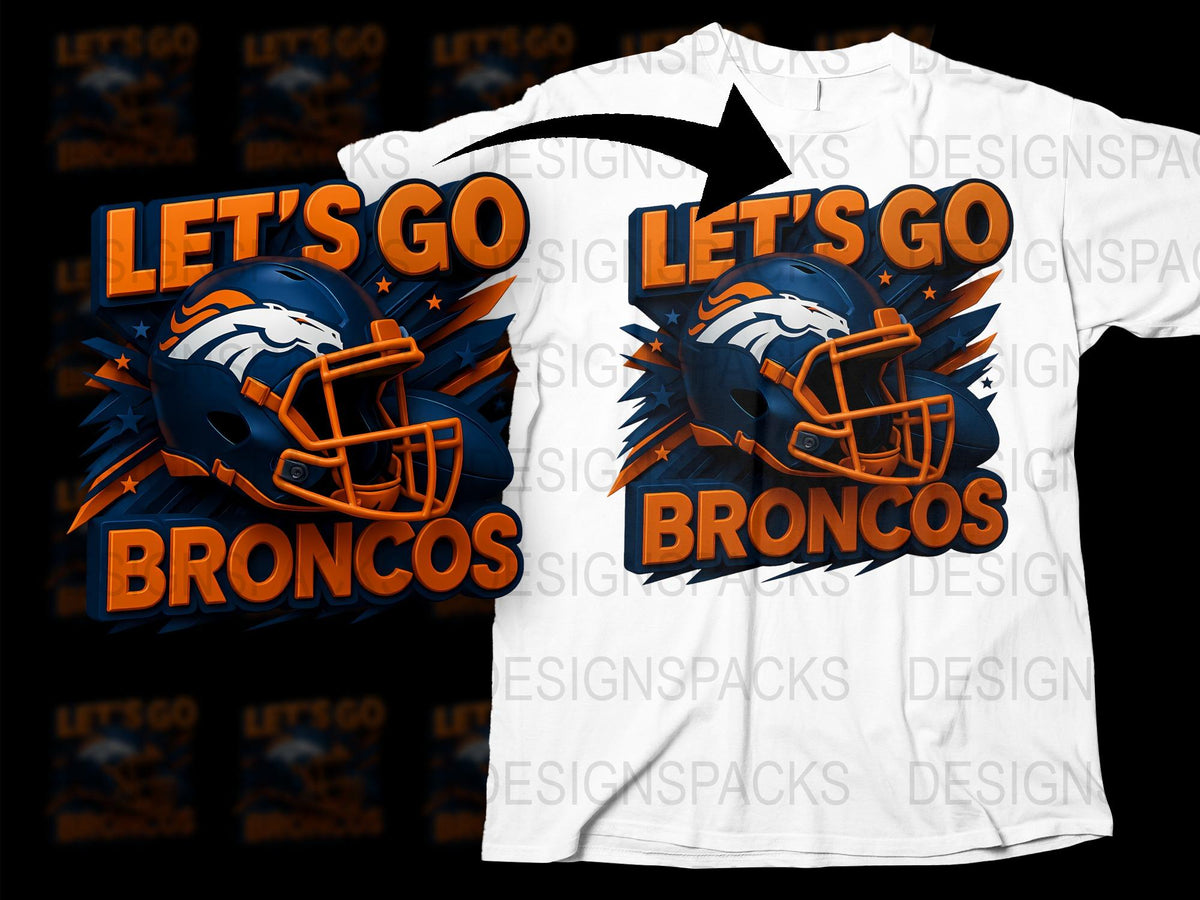 Let's Go Broncos T-Shirt, Denver Football Fan Gear, Sports Team Graphic Tee, Unisex Adult Clothing