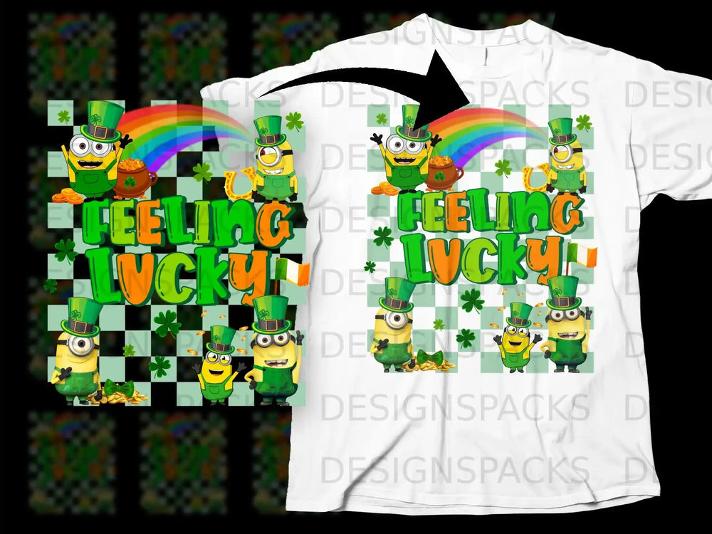 Minion Lucky Rainbow Gold Shamrocks Feeling Lucky Checker product type