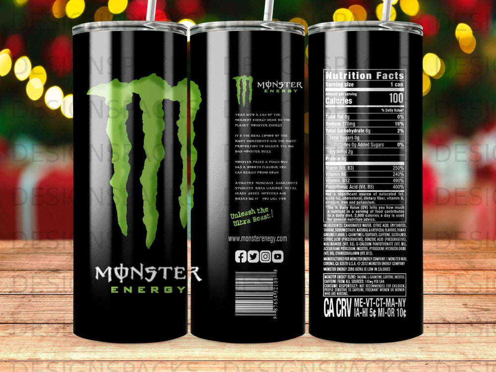 Monster Energy Zero Ultra can with nutritional information and branding.