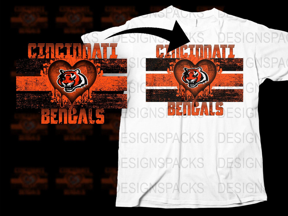 Cincinnati Bengals T-Shirt, Vintage Logo Design, Striped Graphic Tee, Sports Fan Apparel, Unisex Football Shirt
