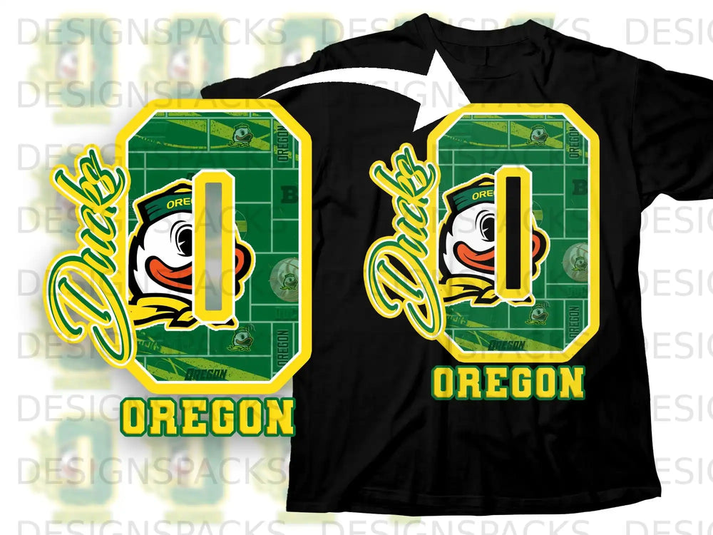 Oregon Ducks 00 Mascot Graphic Design T-Shirt