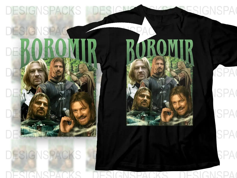 Boromir Graphic T-Shirt, The Lord of the Rings Movie Fan Tee, Men's Fashion, Custom Print Shirt