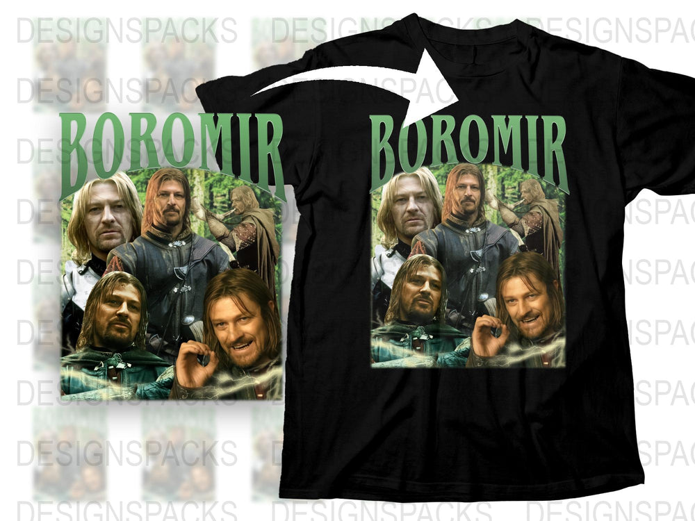 Boromir Graphic T-Shirt, The Lord of the Rings Movie Fan Tee, Men's Fashion, Custom Print Shirt
