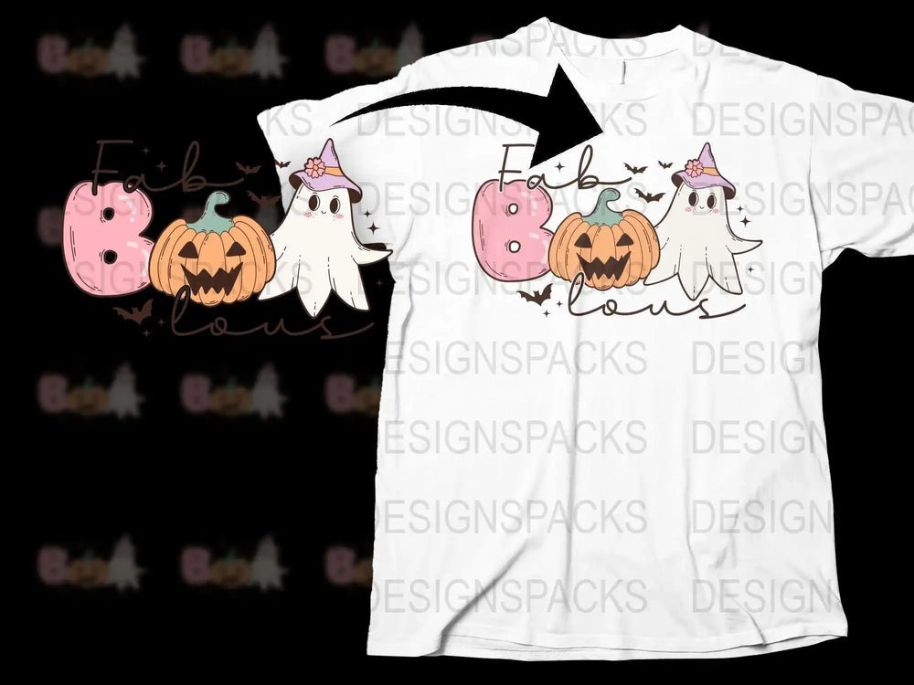 Cute Ghost and Pumpkin Halloween T-Shirt, Spooky Graphic Tee, Fall Festival Apparel, Unisex Adult Sizes