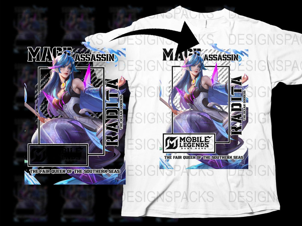 Mobile Legends Anime T-Shirt, Fair Queen of the Southern Seas, Gaming Apparel, Graphic Tee