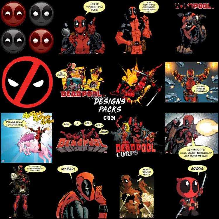 75 Dead Superhero Comics Movie Designs Bundle Png