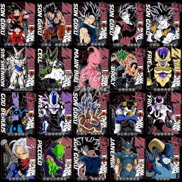 Dragon Ball Z characters print-ready designs for DTG, DTF, embroidery & tumbler wraps