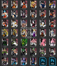 Load image into Gallery viewer, 75 Dragon Ball Designs Bundle Png Psd
