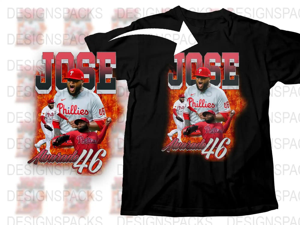 Jose Phillies Baseball Inspired T-Shirt, Fan Sports Apparel, Game Day Gear, Casual Wear, Youth and Adult Sizes Available