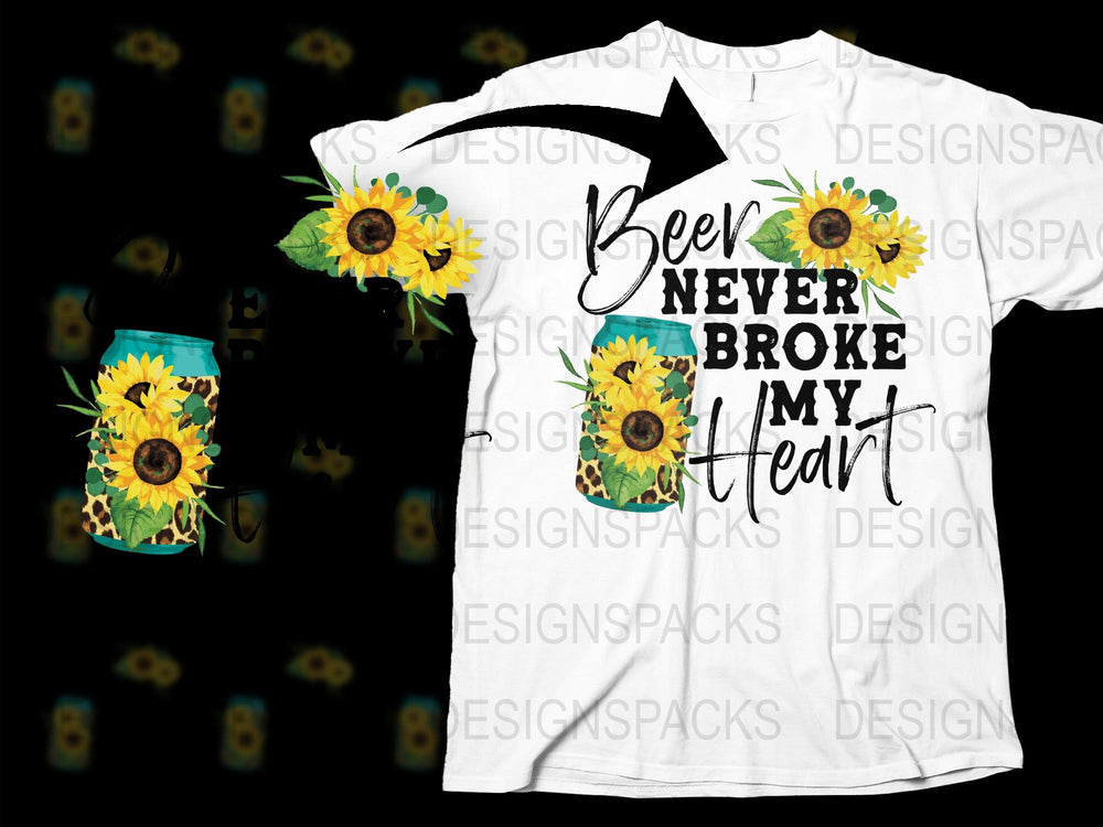 Sunflower Beer Quote T-Shirt, Funny Beer Lover Gift, Summer Casual Tee, Floral Graphic Shirt Design, Unisex Fashion Top