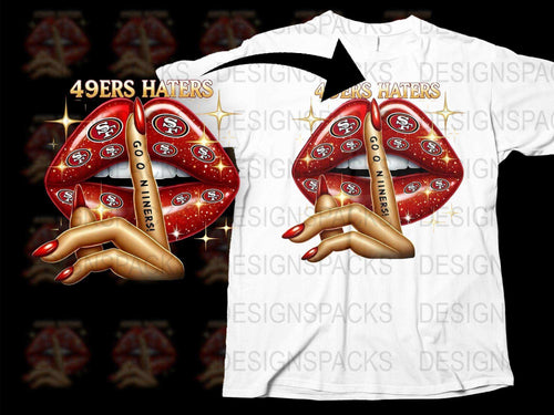 49ers Haters T-Shirt, Bandana Print Peace Sign, Sports Rivalry Tee, Unisex Fashion, Game Day Apparel