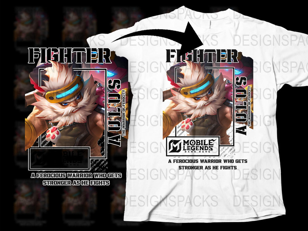 Mobile Legends Fighter Society T-Shirt, Cool Gaming Graphic Tee, Unique Video Game Apparel