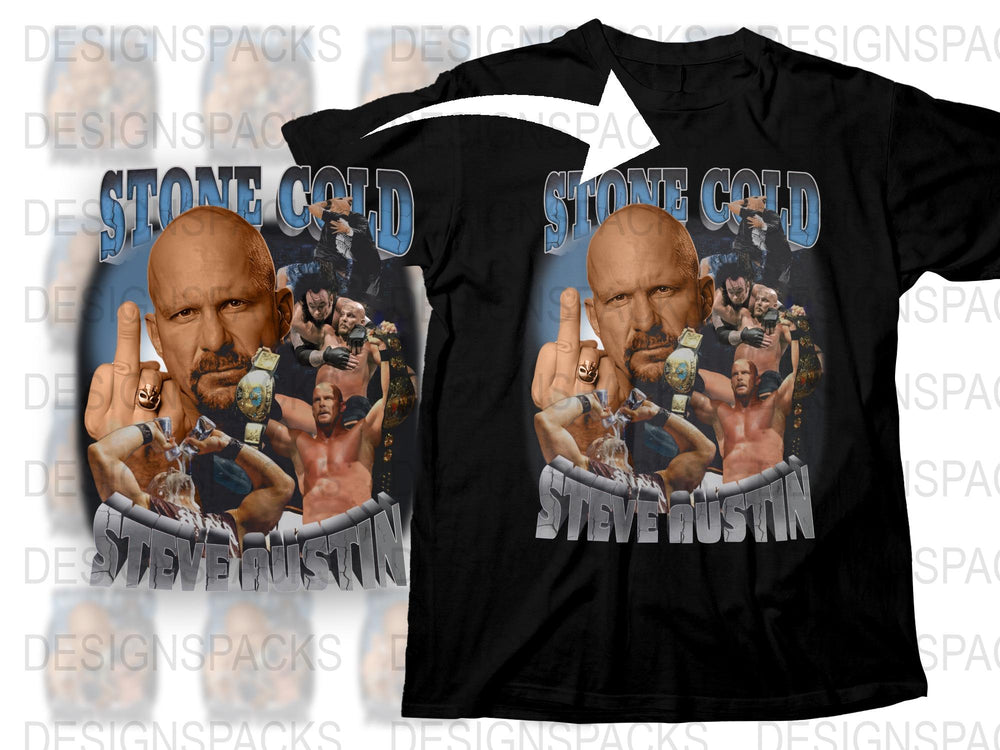 Stone Cold Steve Austin T-Shirt, Wrestling Legend Graphic Tee, Vintage WWE Fan Apparel
