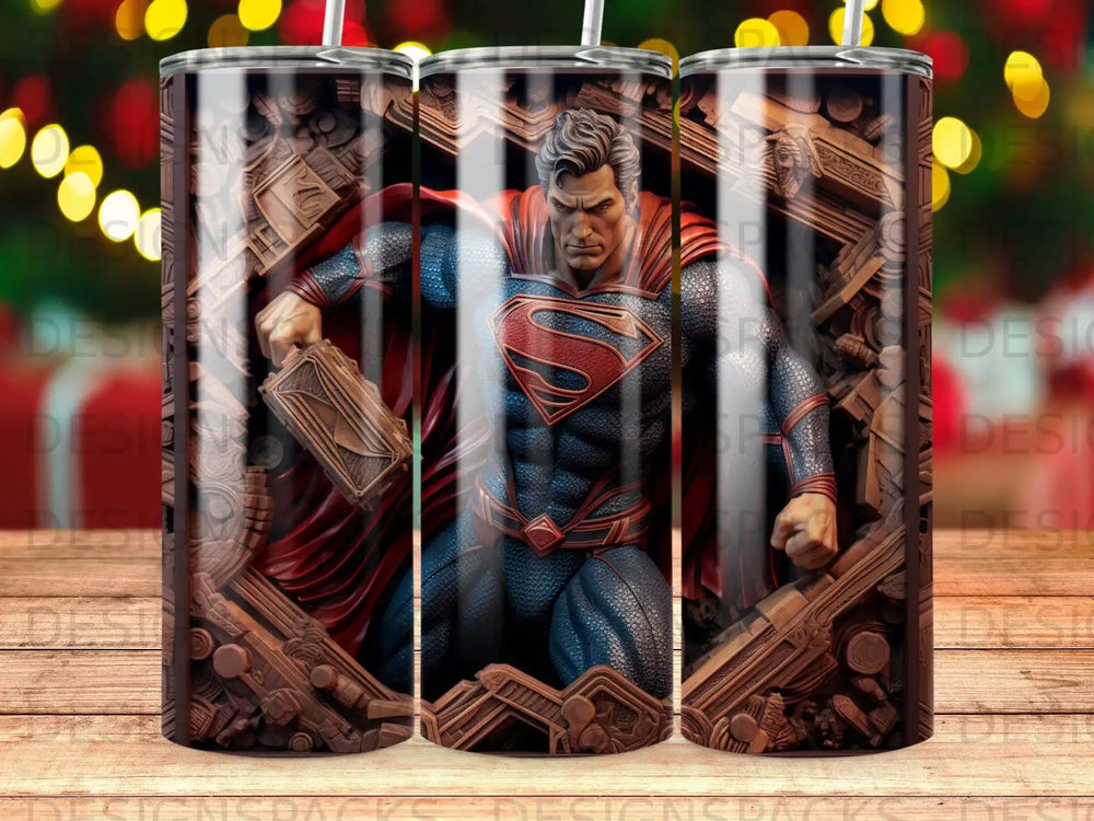 Superman kneeling amidst rubble, holding a large object.