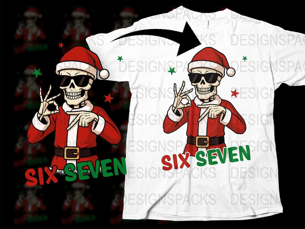 Funny Santa Skull T-Shirt, Christmas Skeleton Tee, Hipster Holiday Apparel, Unique Xmas Gift Idea