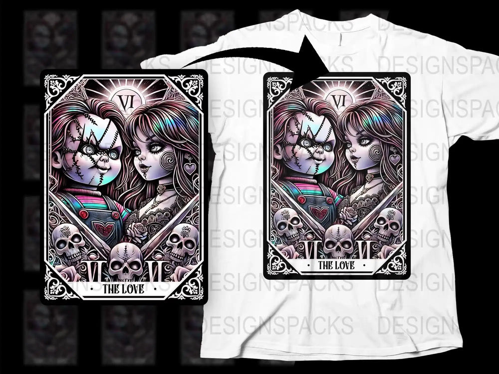 Gothic Tarot Card T-Shirt, The Lovers Design, Black Tee, Alternative Fashion, Unisex Shirt, Valentine's Day Gift