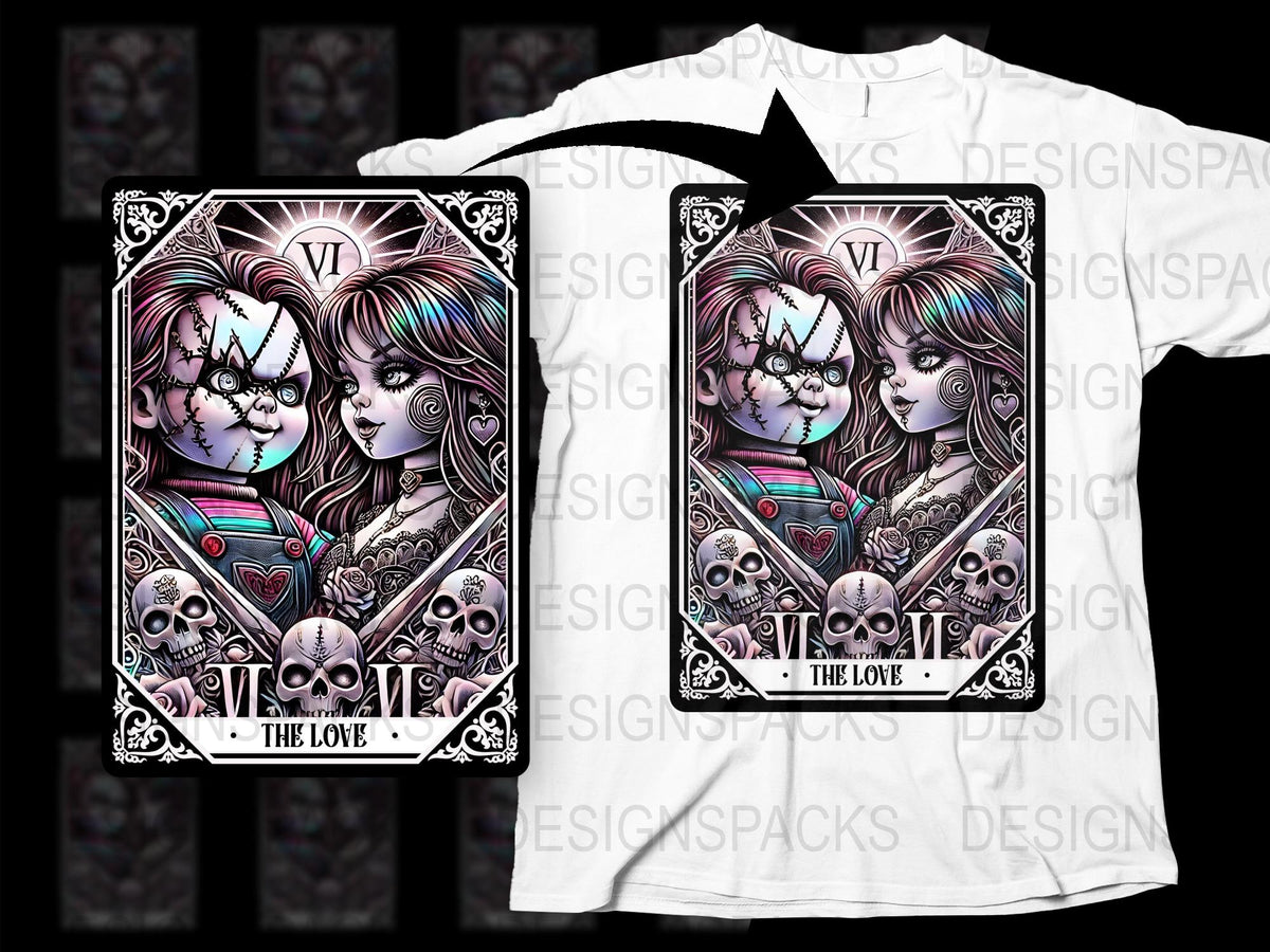 Gothic Tarot Card T-Shirt, The Lovers Design, Black Tee, Alternative Fashion, Unisex Shirt, Valentine's Day Gift