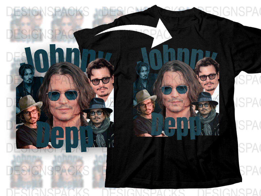 Johnny Depp Fan T-Shirt, Multiple Poses Graphic Tee, Unisex Celebrity Shirt