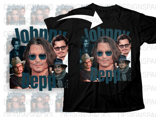 Johnny Depp Fan T-Shirt, Multiple Poses Graphic Tee, Unisex Celebrity Shirt