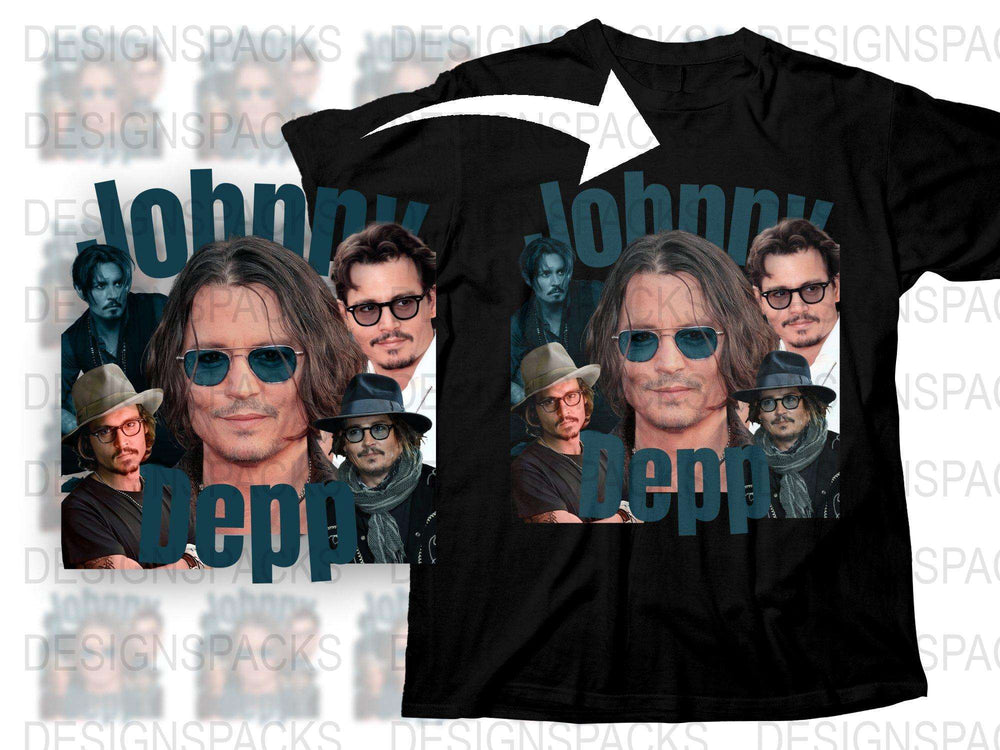 Johnny Depp Fan T-Shirt, Multiple Poses Graphic Tee, Unisex Celebrity Shirt
