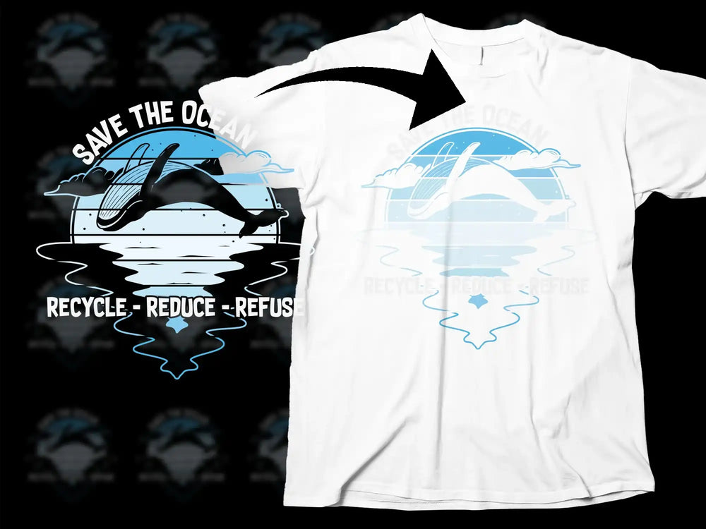 Save the Ocean T-Shirt, Eco-Friendly Recycle Reduce Refuse Tee, Environmental Activism Shirt, Ocean Conservation Top