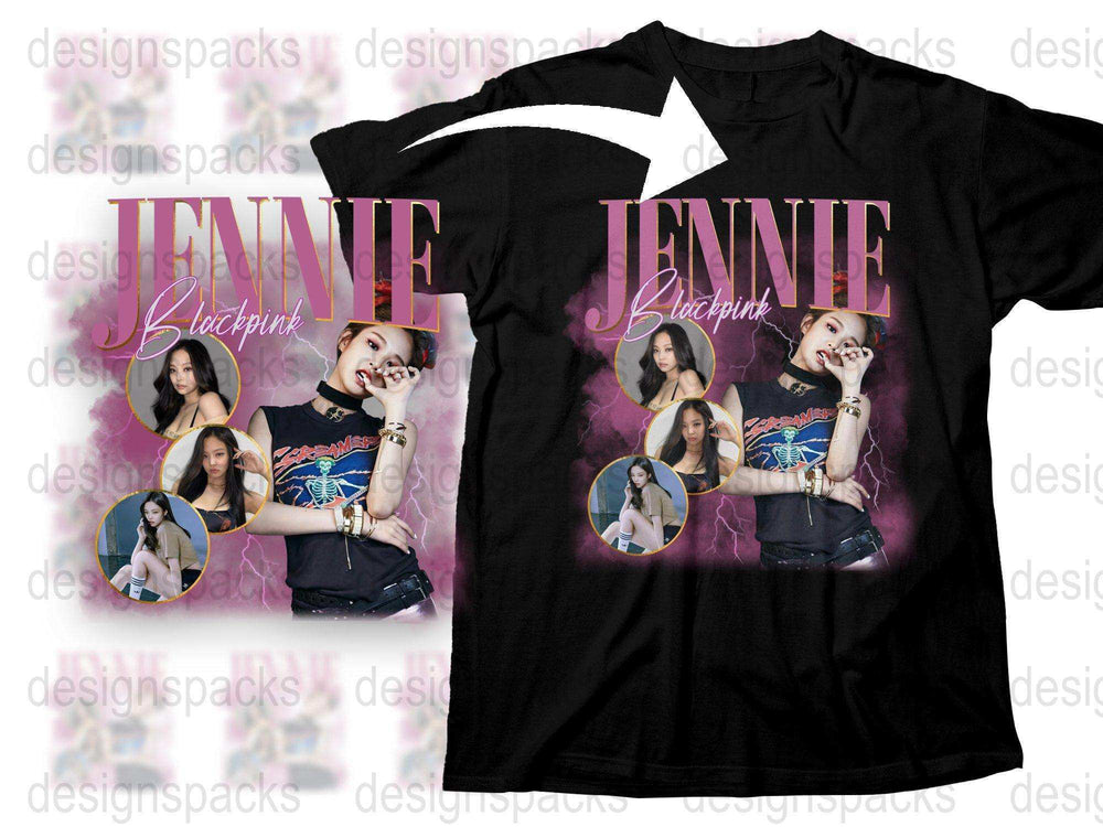 Jennie Blackpink Fan T-Shirt, Kpop Idol Graphic Tee, Korean Pop Music Merch, Stylish Casual Wear