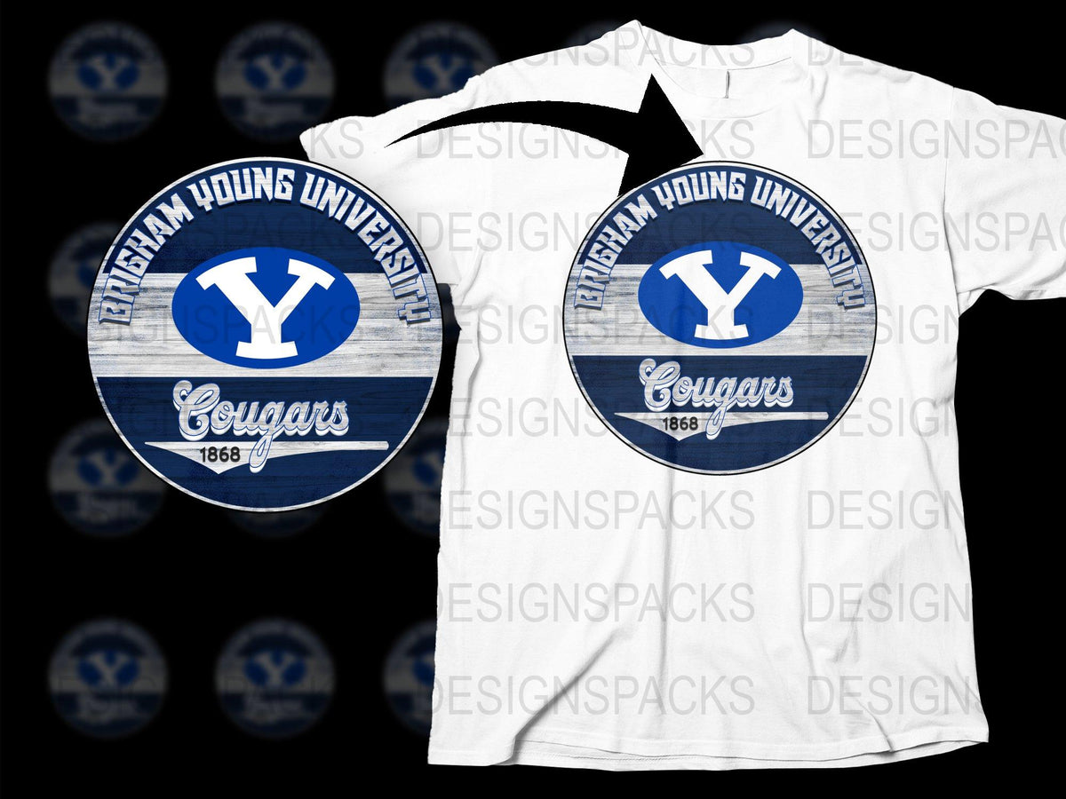 BYU Cougars T-Shirt, Vintage Brigham Young University Logo, Collegiate Apparel, Casual Unisex White Tee