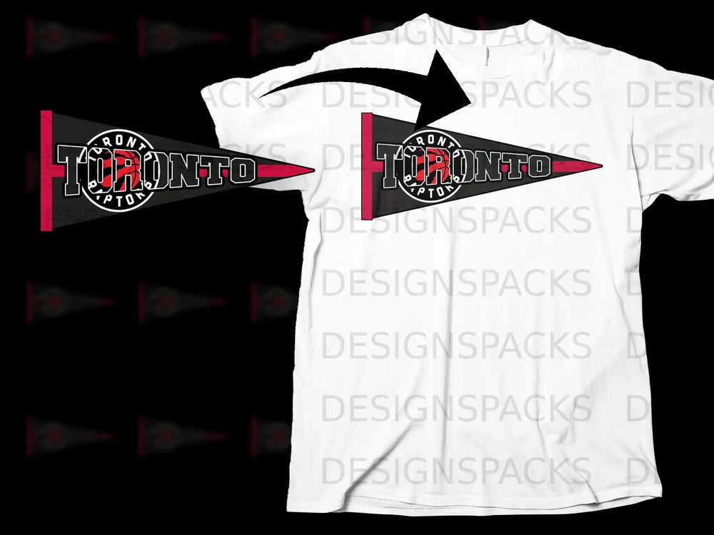 Toronto Raptors Pennant Design T-Shirt