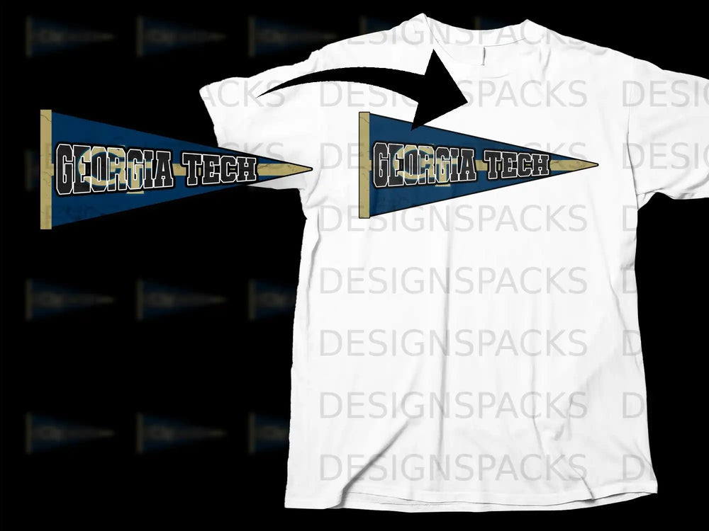 Georgia Tech Pennant Design Graphic T-Shirt