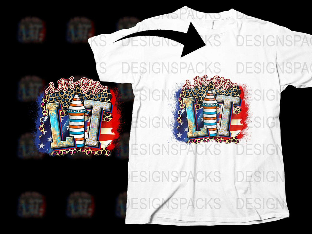 Patriotic Fireworks T-Shirt, Fourth of July Celebration, USA Flag Rocket Design, Unisex Summer Tee
