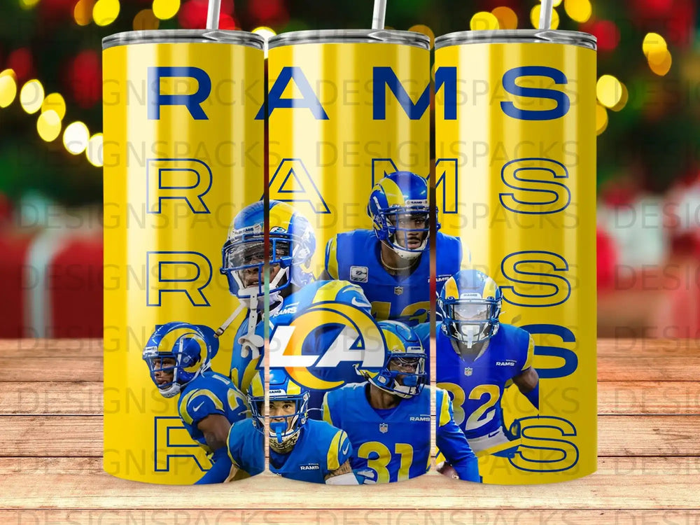 Los Angeles Rams Football Team Players LA Logo Yellow Tumbler product type