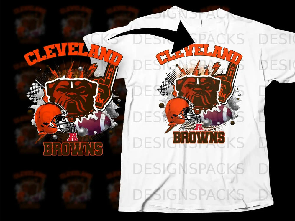 Cleveland Browns Bulldog Mascot Football T-Shirt