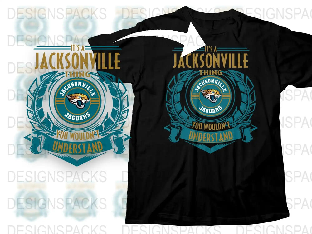 Jacksonville Football Fan T-Shirt, Black Cotton Tee, Team Pride Graphic Apparel, Gift for Sports Lovers