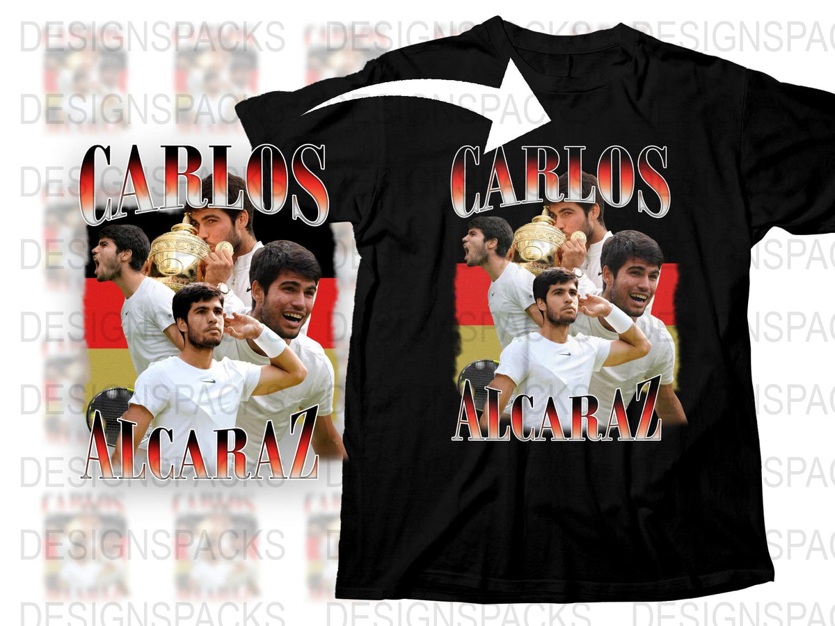 Carlos Alcaraz Champion Tennis Player Graphic T-Shirt, Sports Fan Tee, Casual Athletic Apparel, Gift for Tennis Lovers