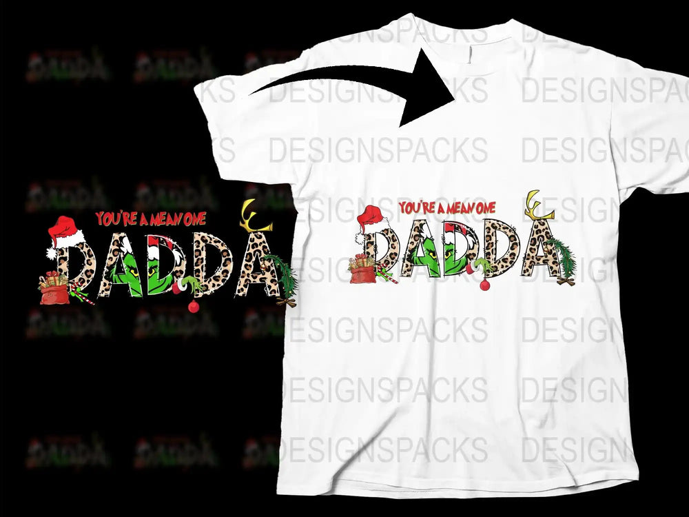 Funny Christmas T-Shirt Dadda Holiday Graphic Tee Festive Dad Gift Unique Santa Design Casual Apparel