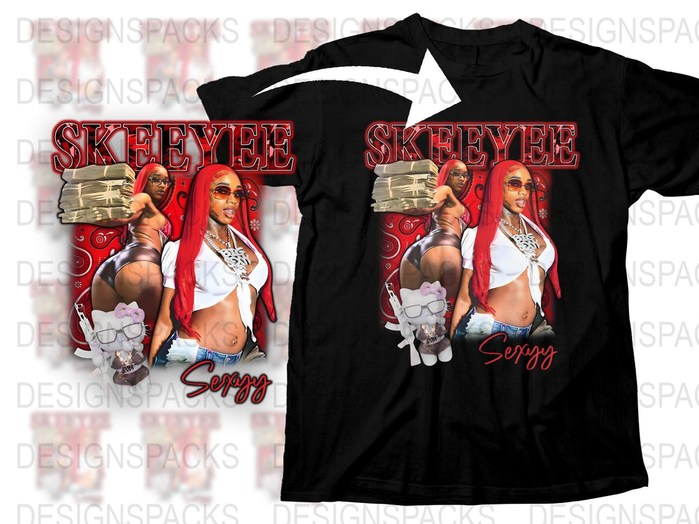 Sexy Hip Hop Fashion T-Shirt, Red and Black Graphic Tee, Urban Streetwear, Women's Casual Style Top, Bold Print Shirt
