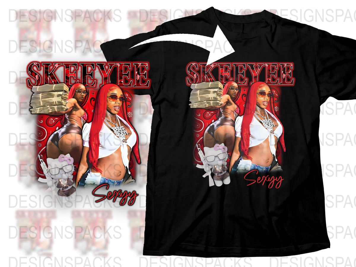 Sexy Hip Hop Fashion T-Shirt, Red and Black Graphic Tee, Urban Streetwear, Women's Casual Style Top, Bold Print Shirt