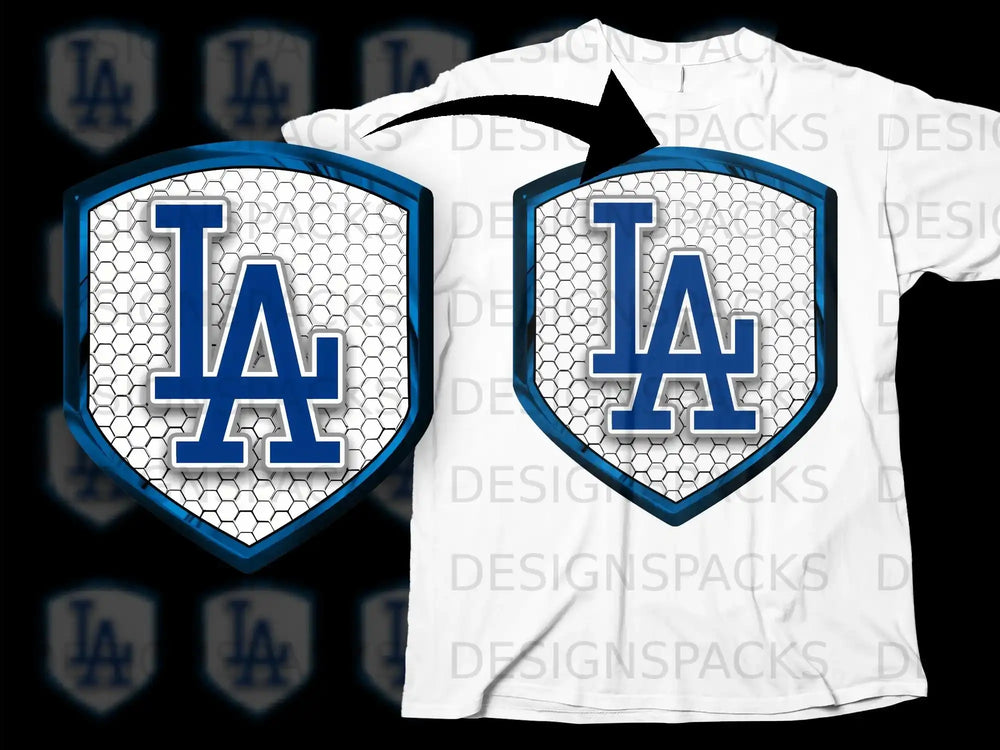 Stylish LA Logo Shield Graphic T-shirt for Casual Wear