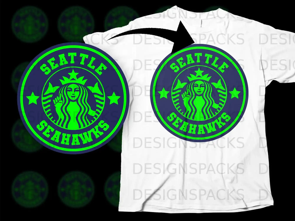 Seattle Seahawks Graphic T-Shirt Retro Style Top