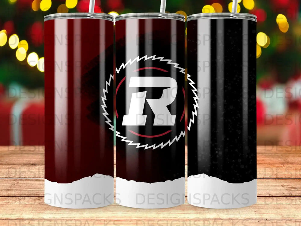 Christmas Red Plaid R Logo Snow Design Tumbler product type