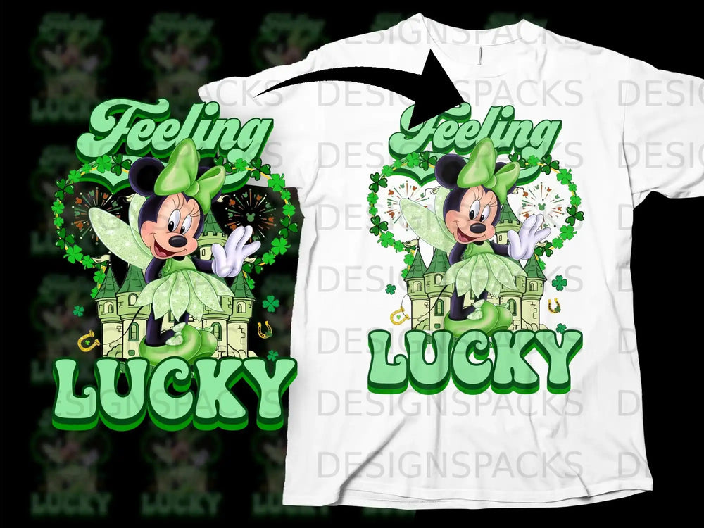 Feeling Lucky Minnie Mouse St Patricks Day Shamrocks Green product type