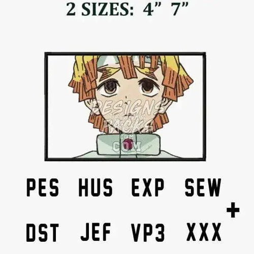 Zenitsu Agatsuma Anime Embroidery Design