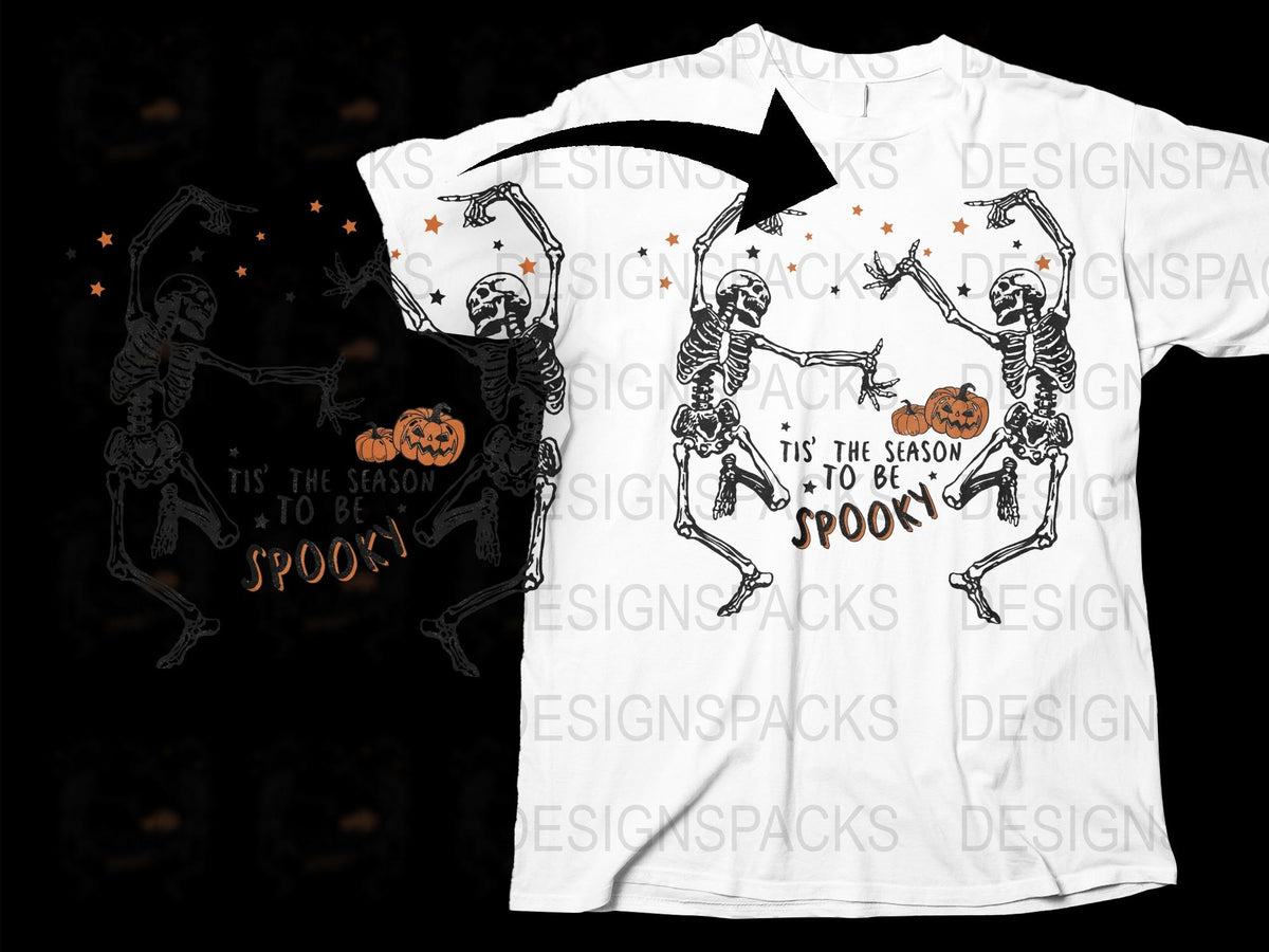 Halloween Skeleton Dance T-Shirt, Spooky Season Graphic Tee, Fun October Apparel, Unisex White Shirt