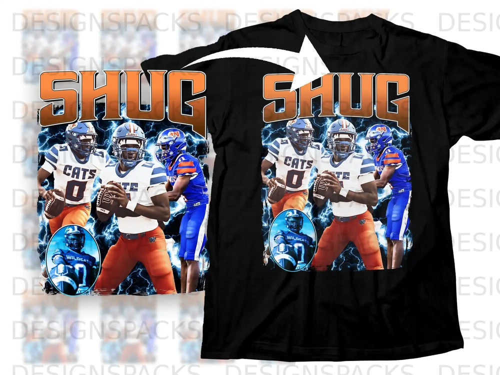 SHUG CATS Football Scenes Graphic T-Shirt