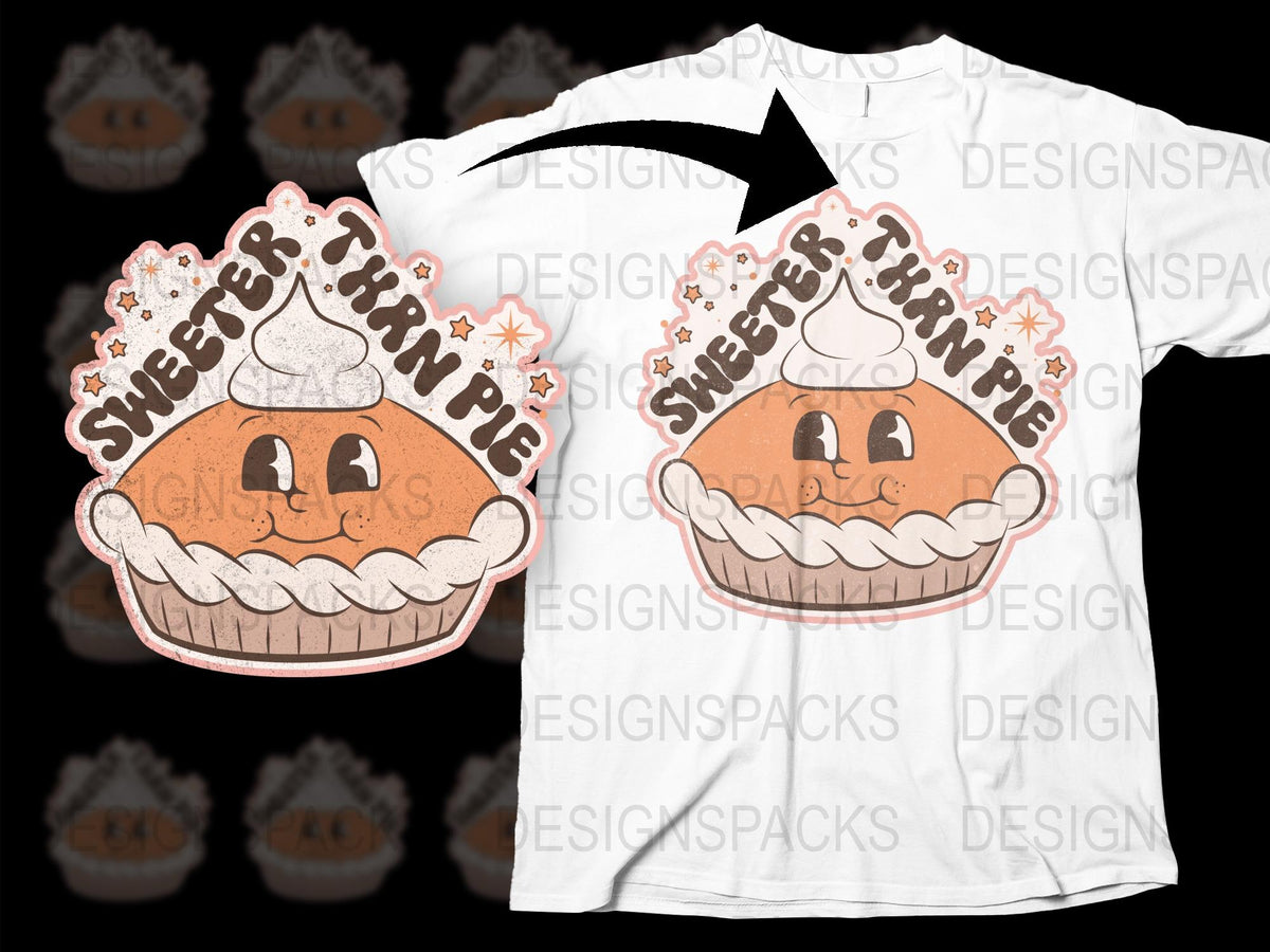 Sweetie Pie Pumpkin Dessert Thanksgiving T-Shirt, Cute Fall Graphic Tee, Autumn Festival Apparel, Family Gathering Outfit