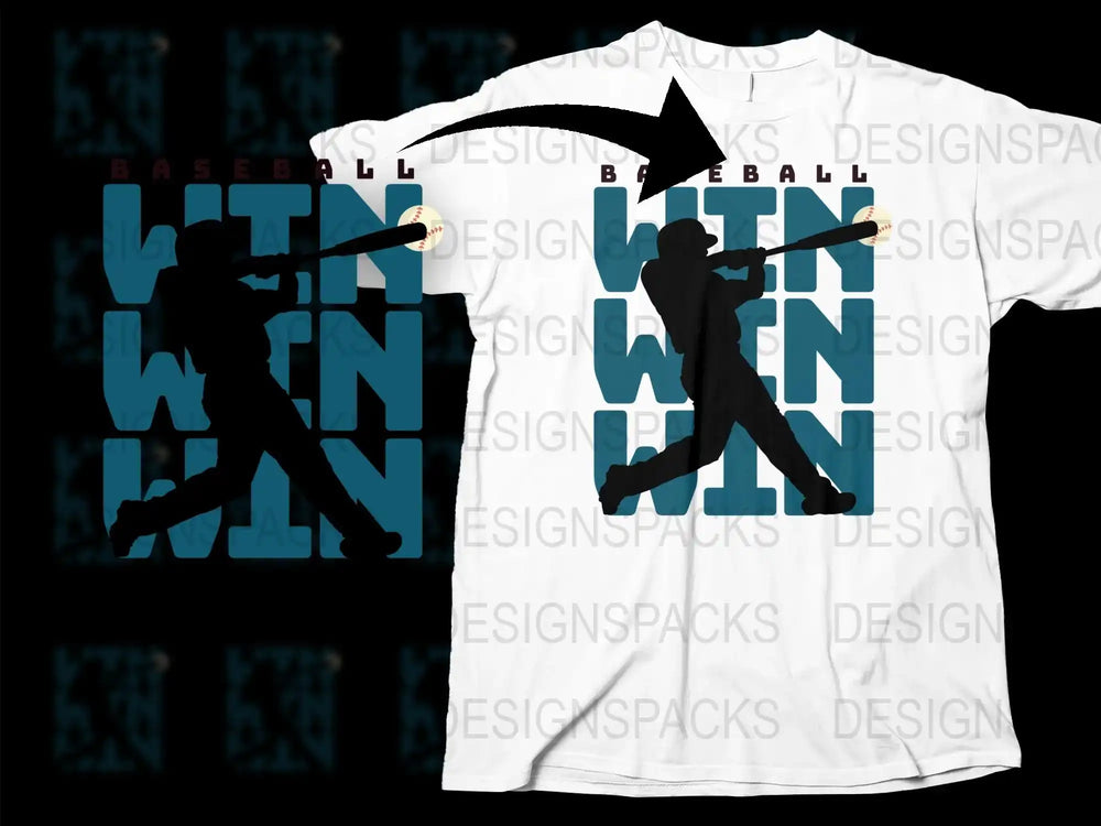Baseball T-Shirt, Win Play Design, Sports Graphic Tee, Youth and Adult Sizes, Team Shirt