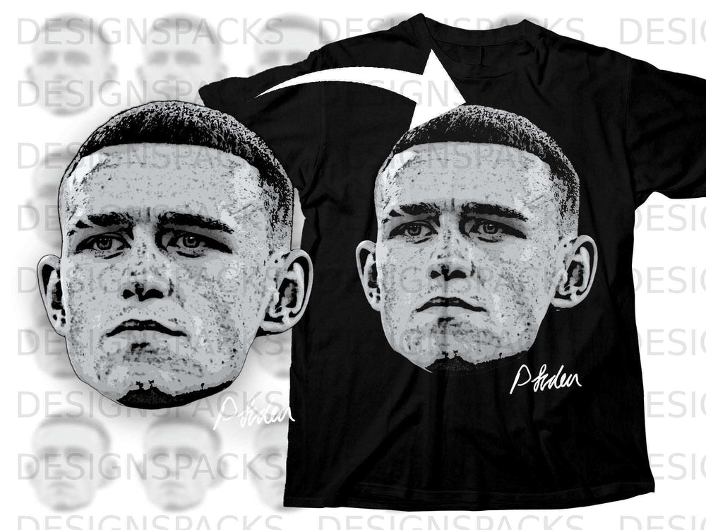 Monochrome Mans Face Graphic with Signature T-shirt