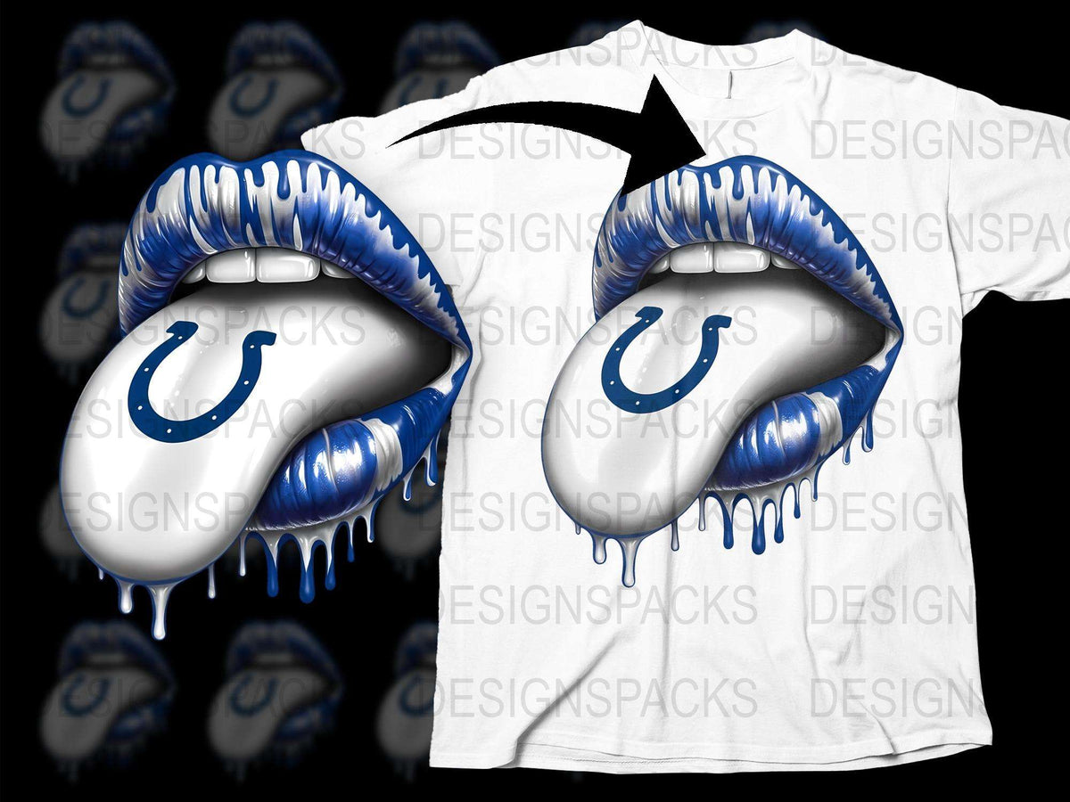 Blue Lips Dripping Paint T-Shirt, Unique Artistic Graphic Tee, Bold Statement Shirt, Unisex Fashion Top