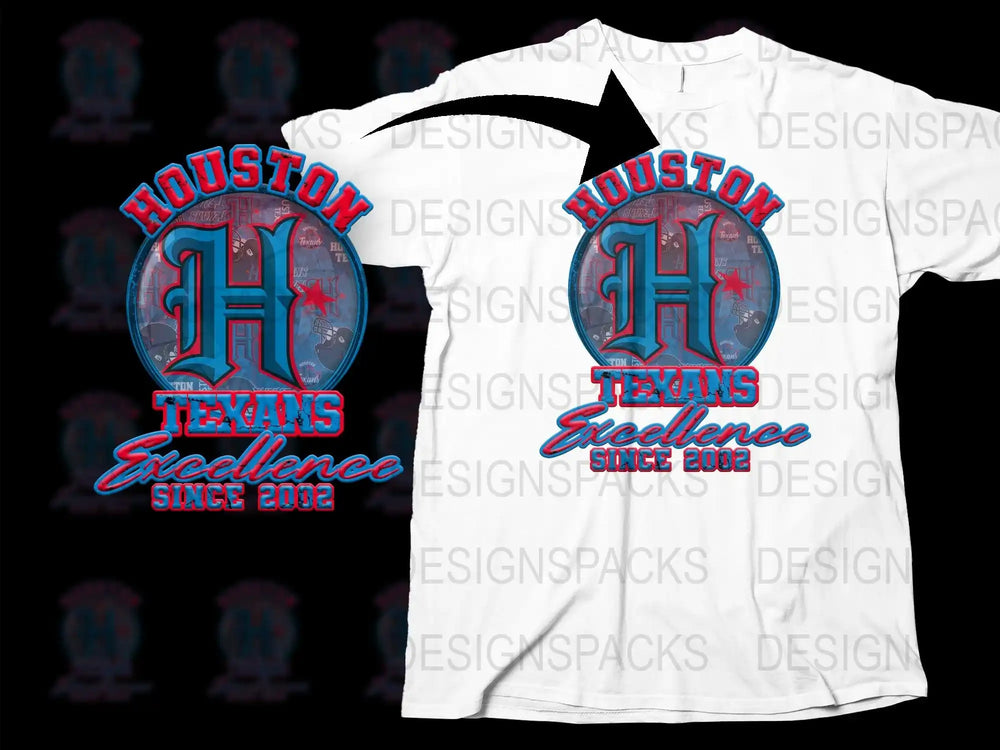 Houston Texans T-Shirt Excellence Since 2002 Graphic Tee Sports Fan Apparel Unisex Fashion Cotton Top