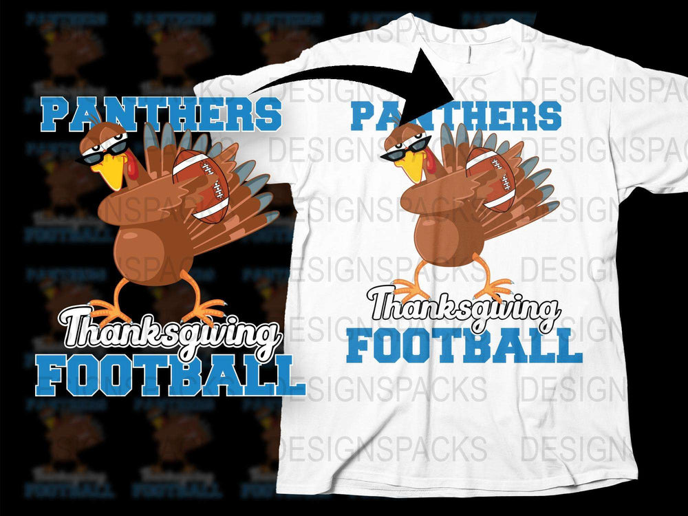 Thanksgiving Football T-Shirt, Panthers Team Graphic Tee, Fall Sports Casual Wear, Unisex Adult Clothing